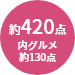 商品点数約420点