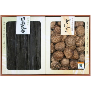 愛媛県産どんこ椎茸･日高昆布詰合せ