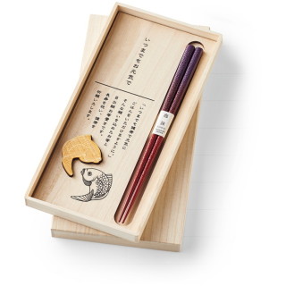 泡沫 目出鯛箸置きセット [紫･赤]