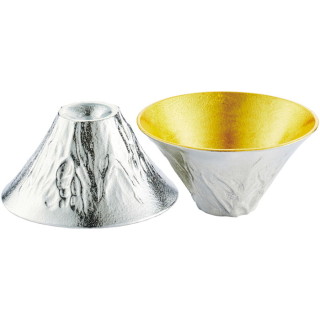 富士山 FUJIYAMA 錫･金箔セット(桐箱入)