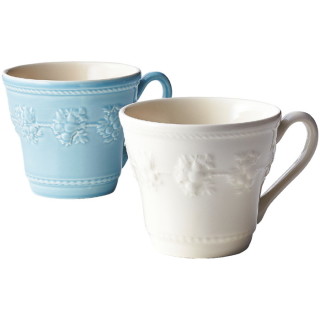 クイーンズウェアコレクション フェスティビティ ブルー&アイボリー マグ ペア