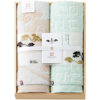 雲母唐長タオル 唐長文様コンパクトバスタオルセット