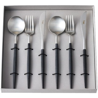 GOA ブラックシルバーカトラリーセット