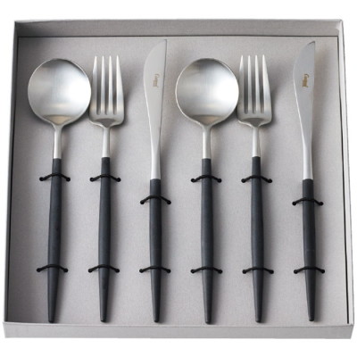 GOA ブラックシルバーカトラリーセット