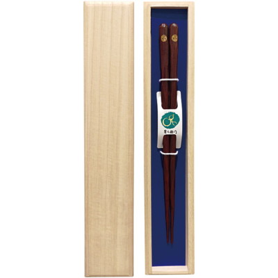 けずり箸 赤(桐箱入)