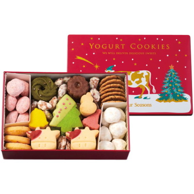 ヨーグルトクリスマスクッキー缶