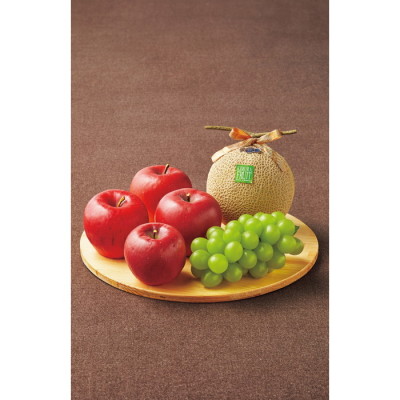 クラウンマスクメロン&シャインマスカット&サンふじりんご