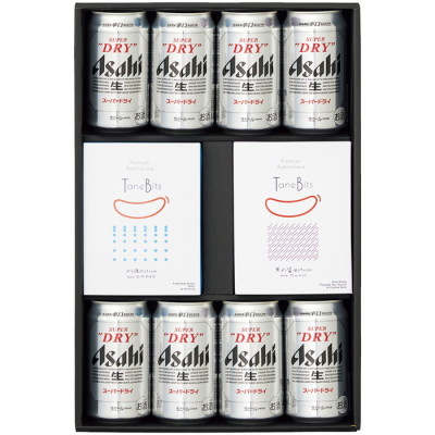 スーパードライ生缶ビールとタネビッツセット