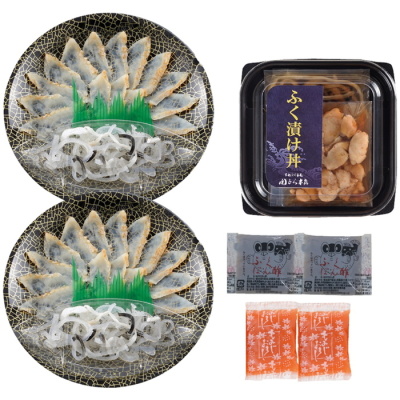 ふくたたき刺身とふく漬け丼の具セット