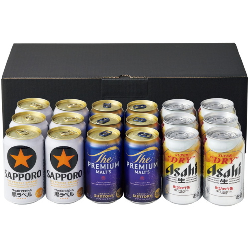 缶ビール各種 38本セット 三大銘柄 生缶ビールいろいろセット(TY6159700)｜阪神からのお中元
